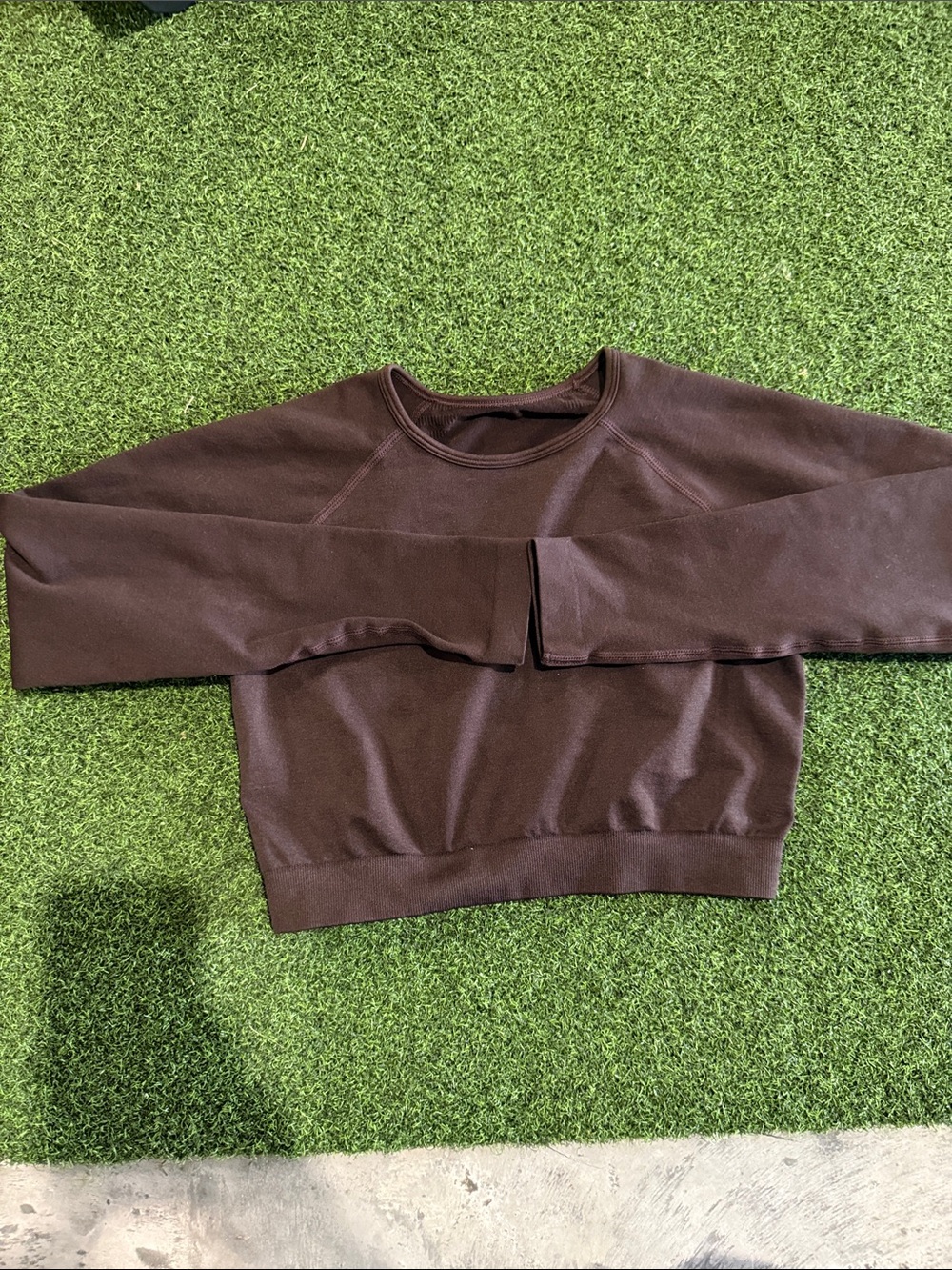 Cropped Brown Crewneck Sweatshirt
